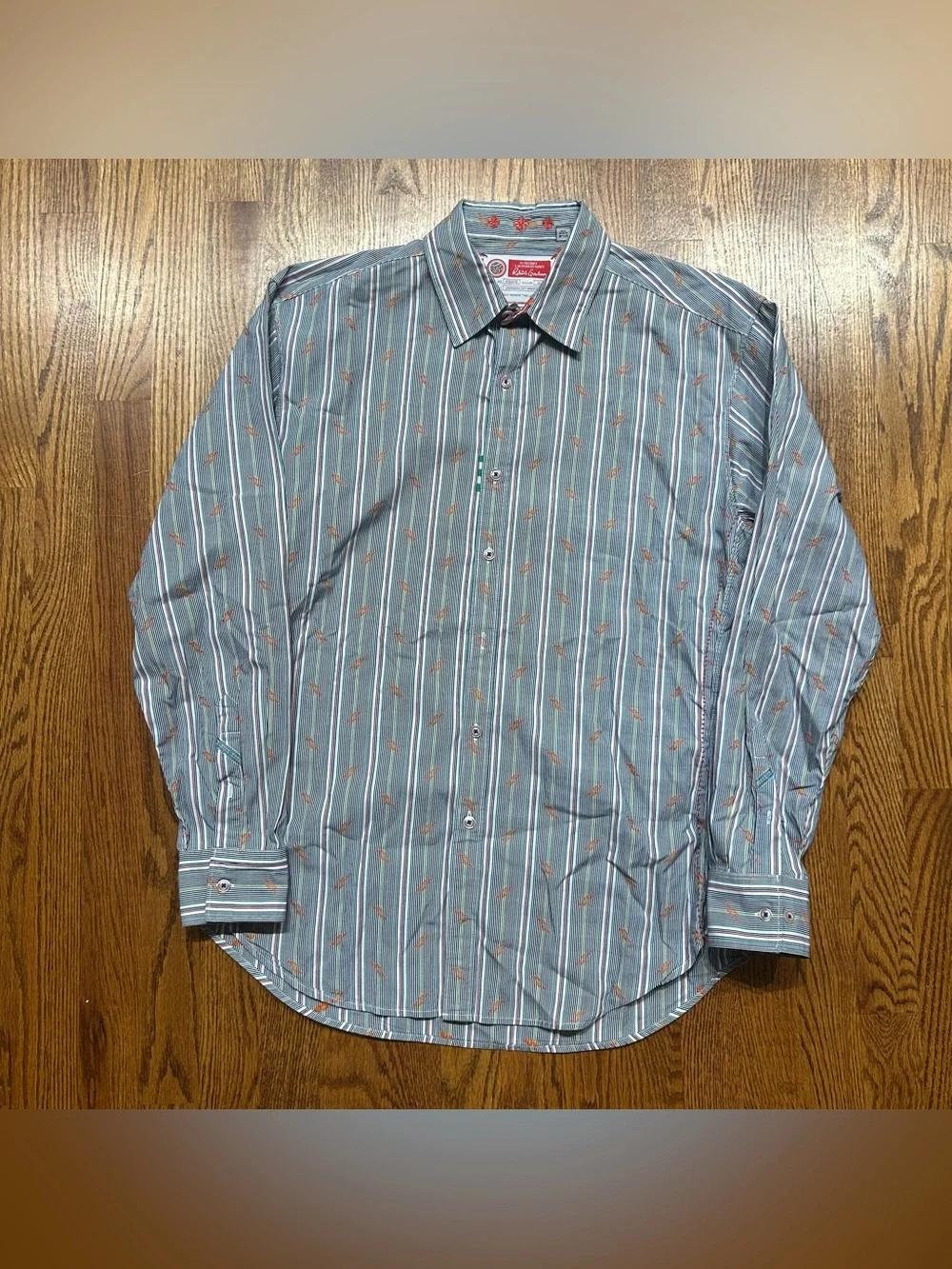 Robert Graham Freshly Laundered Mens XL Blue Long Sleeve Button Down Shirt